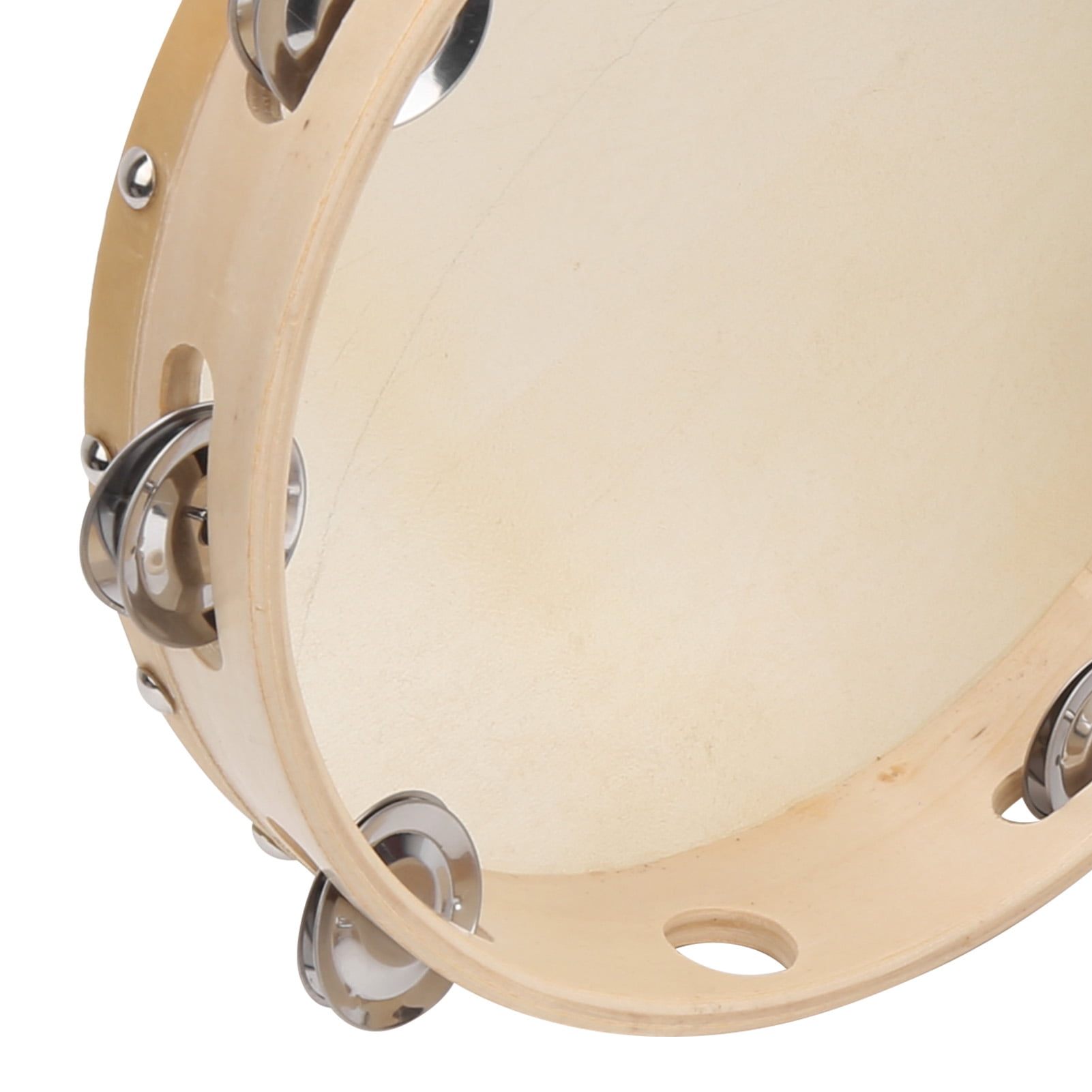 EZSPTO 3Pcs Tambourine Wooden Handbell Clap Drum Single Row Jingle