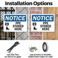thumbnail image 3 of (2 Pack) PPE Stored Here OSHA Notice Sign 14 Inch X 10 Inch Indoor / Outdoor Rust-Free Aluminum Metal Signs for Workplace, Workshop, and Construction Site, Made in the USA, 3 of 8