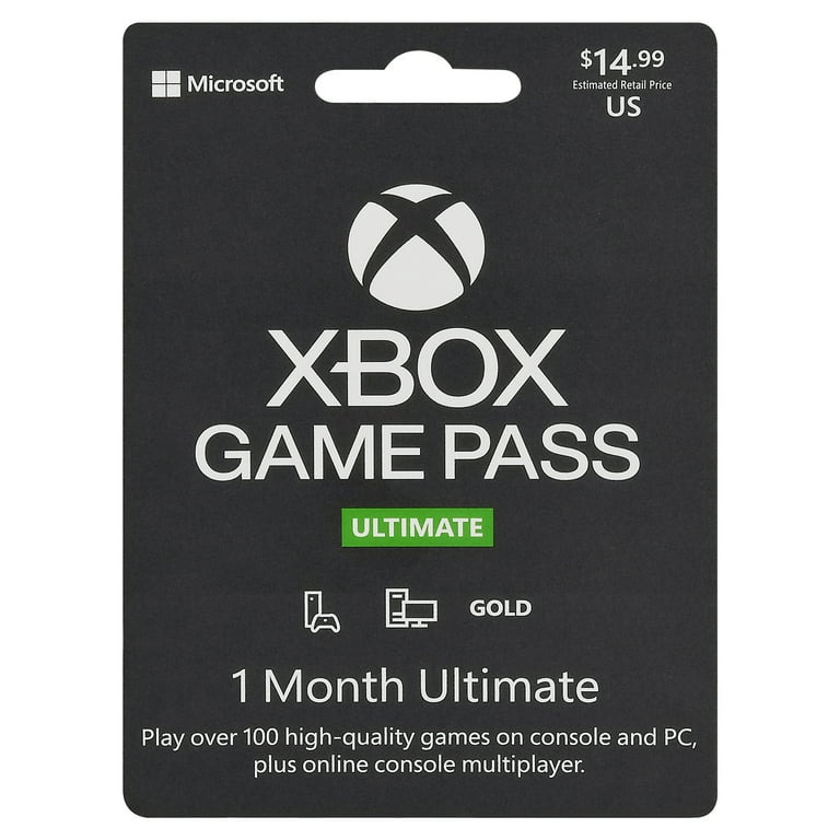 Xbox Game Pass Ultimate 1 Month Sub Card, Xbox One (Game Pass + Live Gold)