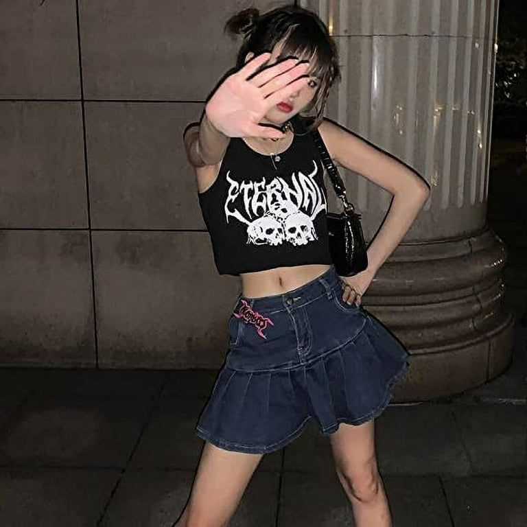 DanceeMangoos Alt Clothing Aesthetic Goth Shirts Grunge Shirt