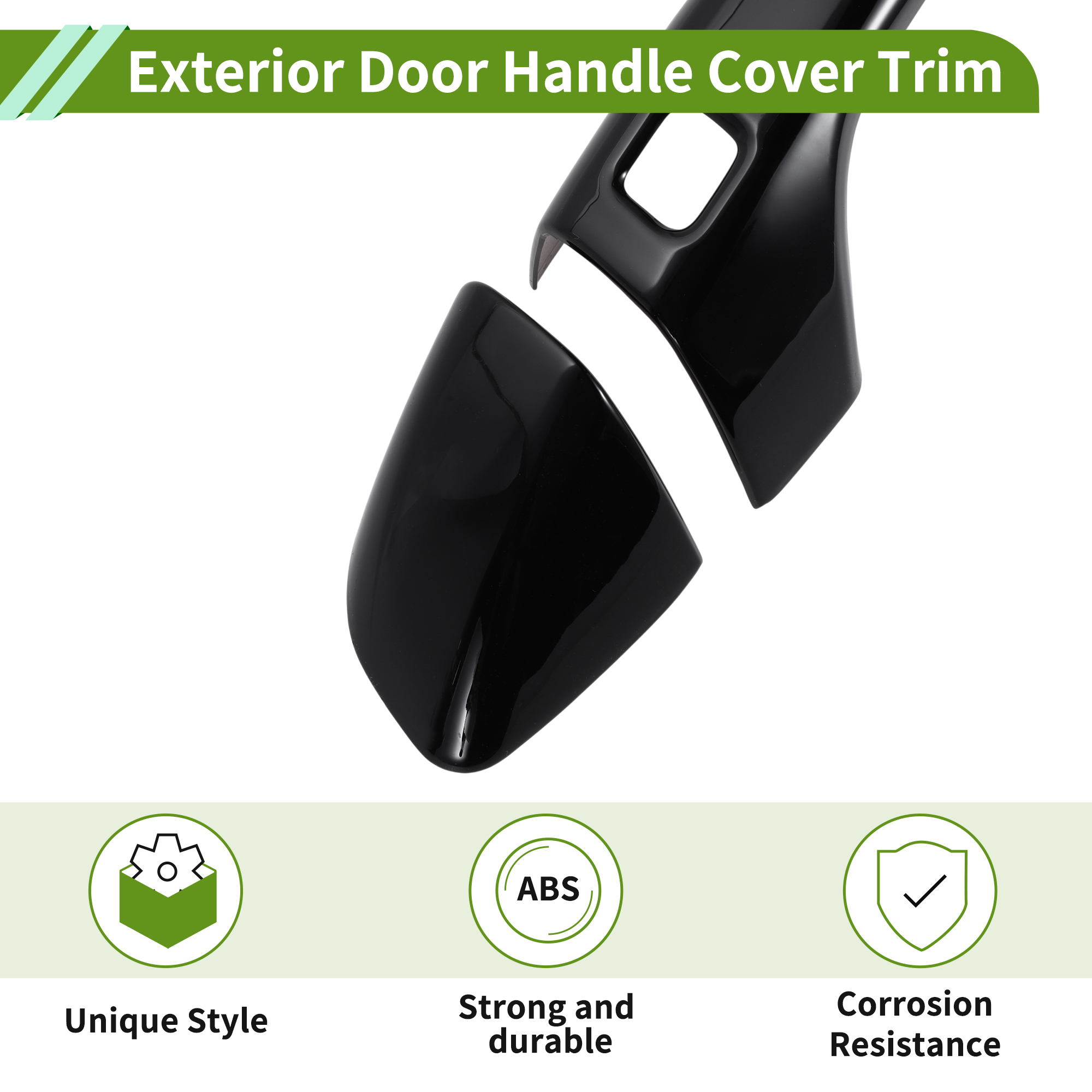 Unique Bargains Exterior Door Handle Cover Trim for Kia Sportage 2017-2022 Bright Black
