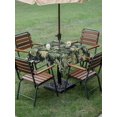 thumbnail image 4 of Outdoor Tablecloth with Umbrella Hole and Zipper, Palm Tree Leaves Waterproof Patio Tablecloth for Dining 54''x54'', Summer Tropical Green Botanical Wipeable Table Cover for Picnic BBQ Party Patio, 4 of 9