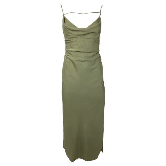 Pre-Owned Jacquemus L'Année 'la Dressing Gown Adour' Maxi Dress in Green Viscose