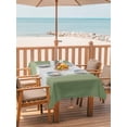 thumbnail image 2 of Outdoor Tablecloth with Umbrella Hole for Patio/Picnic/Party/Camping, Sage Green Striped Waterproof Table Cloth Rectangle Table Cover Washable, Green White Ombre Farmhouse Gradient (60"x 84"), 2 of 9
