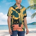 thumbnail image 3 of Fotbe Cat Hiding In Potted Plants Camisa Hawaiana para Hombre Unisex – Camisa Casual de Verano con Botones de Manga Corta de Algodón y Lino,Medium, 3 of 7