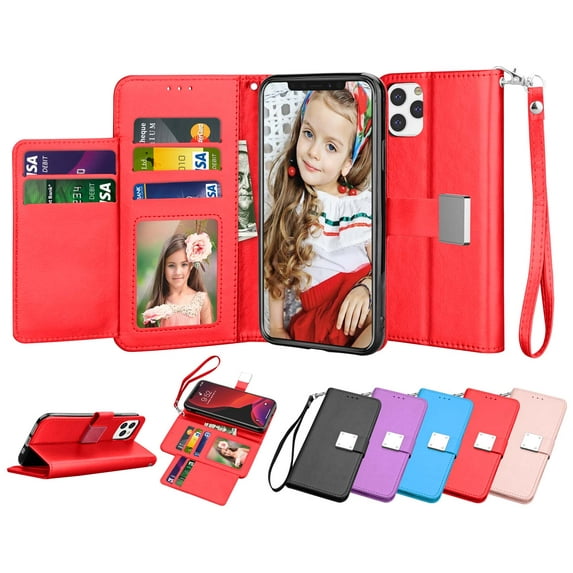 Tekcoo Wallet Cases for 2019 Apple iPhone 11 Pro Max / 11 Pro / 11 XI, Tekcoo Luxury PU Leather ID Cash Credit Card Slots Holder Purse Carrying Folio Flip Cover Buit in Kickstand -Red