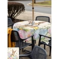 thumbnail image 4 of Outdoor Tablecloth with Umbrella Hole and Zipper, Easter Square Table Cloth 54x54 Inch Waterproof Tablecloth, Pastoral Spring Bunny Eggs Botanical Flowers Leaf Picnic Table Cover for Patio Camping, 4 of 7