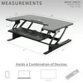thumbnail image 3 of VIVO Black Electric Height Adjustable Extra Wide 42" Stand Up Desk Converter, 3 of 5