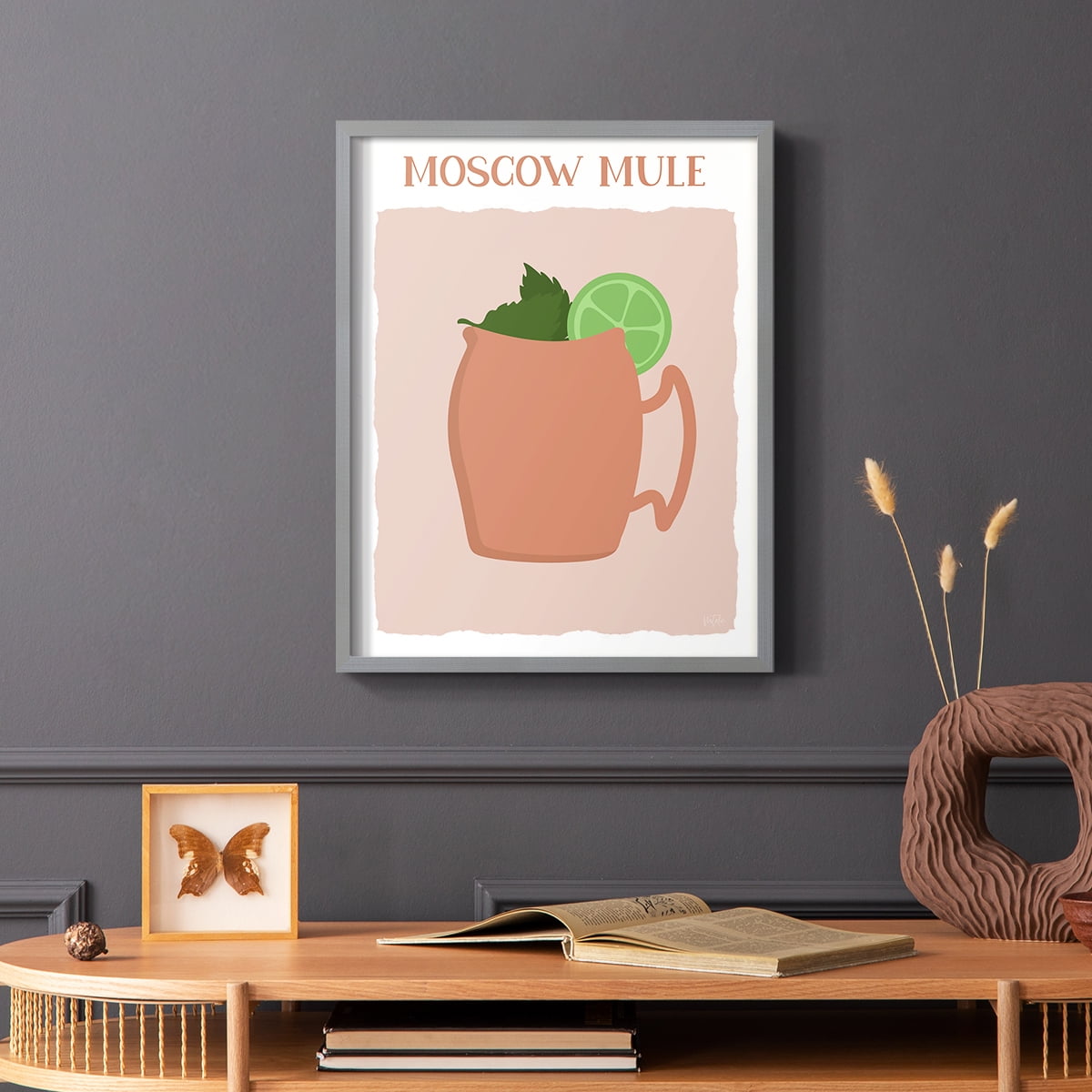Moscow Mule in Gray Solid Wood 11 x 14 Framed Print