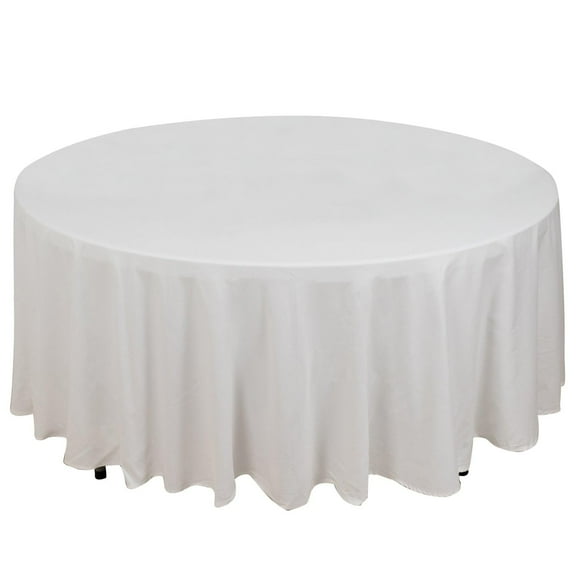 BalsaCircle 108-Inch White Premium Round Cotton Tablecloth Table Linens Wedding Party Events Decorations Kitchen Dining