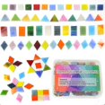 thumbnail image 1 of 300pcs Mixed Shapes Glass Mosaic Tiles For Crafts, Colorful Stained Glass Pieces For Mosaic Projects, 1 of 5