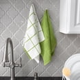 thumbnail image 6 of T-fal Solid and Check Parquet Kitchen Towel, Six Pack, Green, 6 of 7