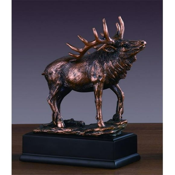 Marian Imports F53156 Sculpture en Résine Plaquée Bronze d'Élan
