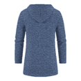 thumbnail image 3 of Men's Spring Hooded Mid‑Length Thin Fleece Sweater Jacket, Loose Plus Size Knit Cardigan Coat - Navy XXXL, 3 of 4