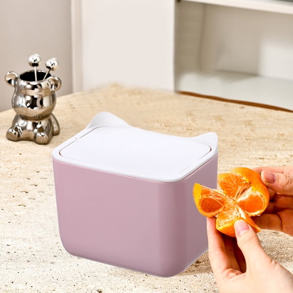 Desktop Small Trash Can High Value Cute Pressure Ring Without Lid Kitchen Table Bedroom Storage Large Non Slip Heightened Bottom