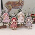 thumbnail image 2 of Farfi Muñeca de ángel de Navidad con ala Sombrero de Felpa Falda Adorno de Estrella Cara Sonriente Accesorio de Festival de Piernas Largas Cordón Decoración del hogar de Navidad Colgante para niñ, 2 of 5