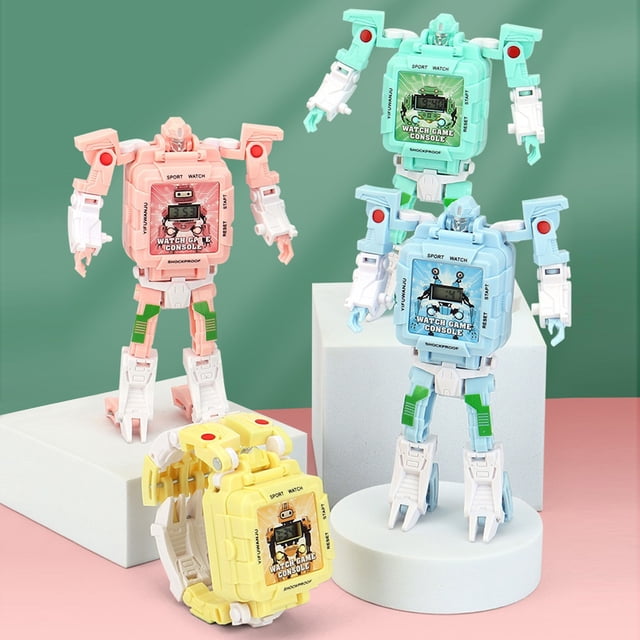 Reloj robot deformado para niños, juguetes, reloj electrónico digital para niños y niñas, regalo de Navidad