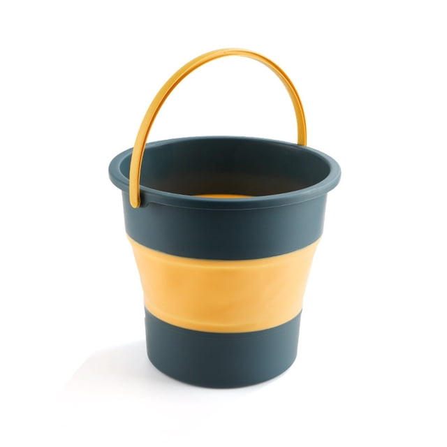 WHEANG Clearance Plastic Foldable Round Tub With Handle Folding Portable Fishing Water Pail Space Saving Outdoor Waterpot for Garden Camping Car Mop Cleaning Beach