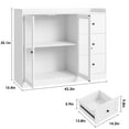 thumbnail image 3 of Huisuilinss Sideboard Buffet Cabinet,43" Modern Coffee Bar Cabinet,Storage Cabinet With Glass Door,Wood Buffet Table With Guardrail Design & Adjustable Shelves For Kitchen Dining Living Room, 3 of 8