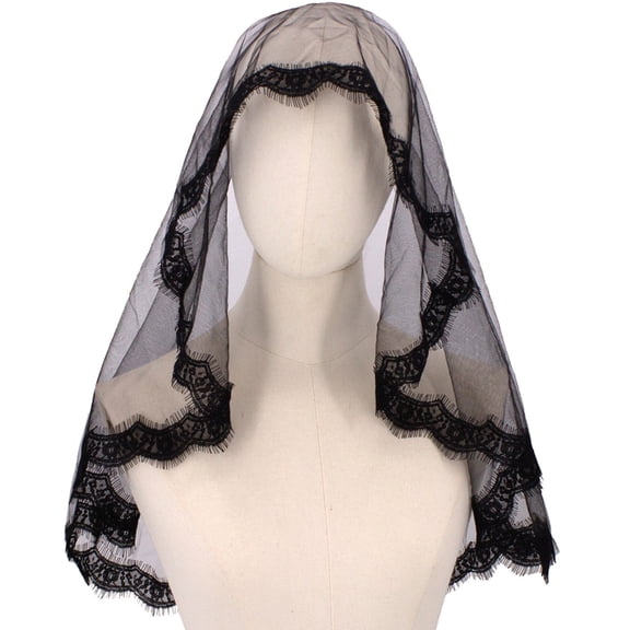 ZPAQI Party Black Veil Scary Costume Lace Veil for Bride Day of the Death