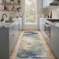 thumbnail image 4 of GENIMO 5'x7' Geometric Abstract Area Rug for Living Room, Machine Washable Non Slip Low Pile Rug for Bedroom Dining Room, Dusty Blue, 4 of 6