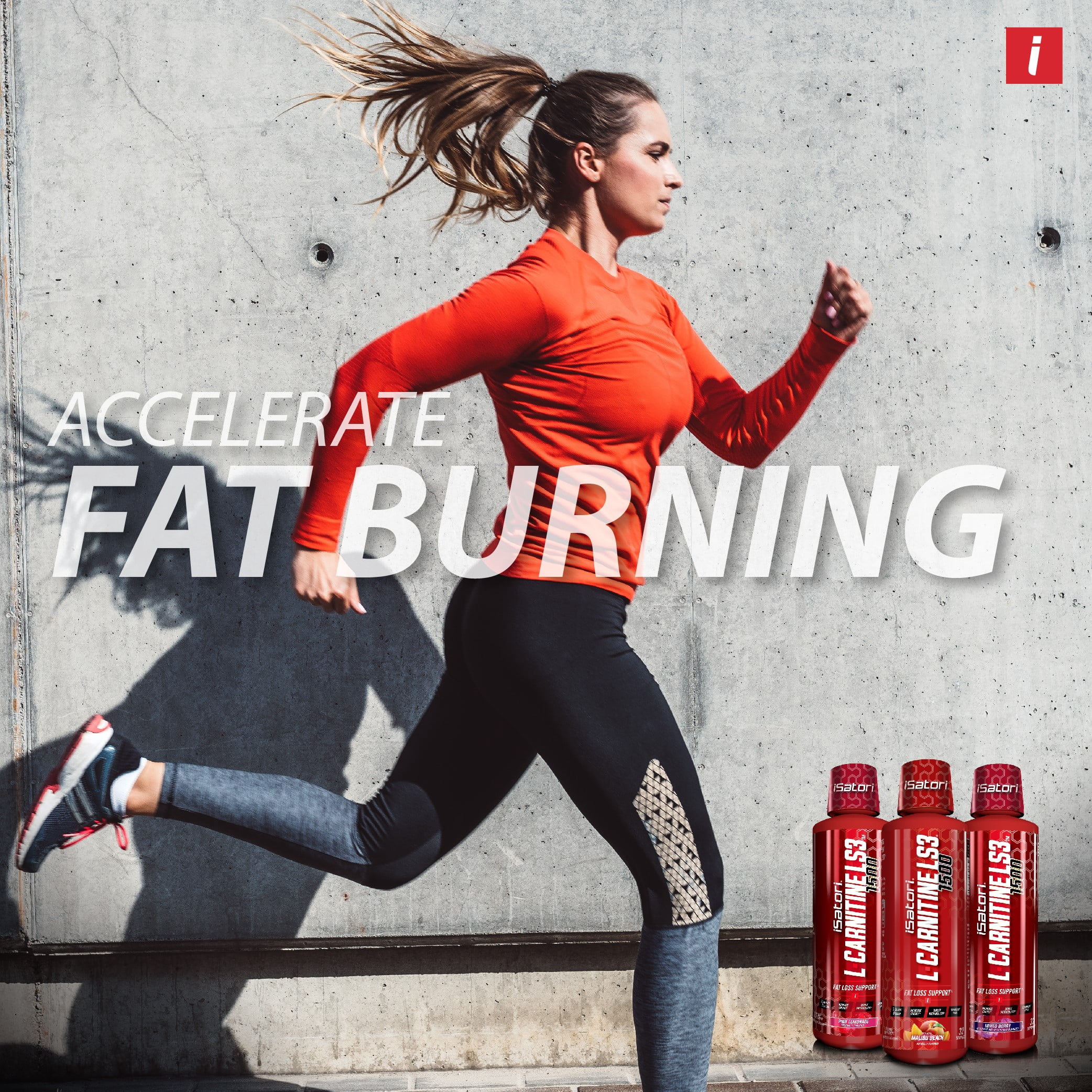 iSatori L-Carnitine LS3 Concentrated Liquid Fat Burner And Metabolism Activator - Fat Loss for Health And Fitness - Keto Friendly - Stimulant Free - Malibu Beach 1500mg - (32 Servings)