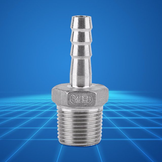 Cergrey Acier Inoxydable SS304 Tuyau de Filetage Mâle Raccord de Queue de Tuyau de Barbillon BSP 1/8 3/4, Adaptateur de Barbillon, Adaptateur de Tuyau
