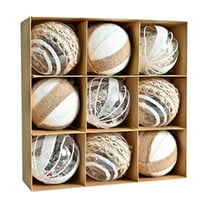 FEOLGEHLY 9 Pcs Clear and Champagne Christmas Ball Ornaments Sets, Rustic Farmhouse Christmas Decorations, Large Shatterproof Luxury Xmas Ornaments for Tree, Wedding, Holiday Party, Gold