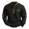 thumbnail image 4 of EnJoCho Half Zip St Patric𝗄s Day Sweatshirts Boys Vintag𝖾 Print Long Sleeve Casual V-Neck Pullover Fashion Irish Shirts Youth Retro Style Top Green Festive Comfy Shamroc𝗄 Design, 4 of 5