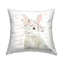 Stupell Industries Cherry Blossom Bunny Decorative Printed Throw Pillow Design by Jessie Perry.