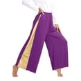 thumbnail image 6 of iiniim Liturgical Dancewear for Women Flared Sleeve Sequin Praise Dance Tunic with Wide Leg Pants Purple S, 6 of 7
