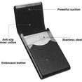 thumbnail image 1 of Caja de cigarrillos de Metal, diseño de cuero Pu, soporte de caja de cigarrillos de bolsillo para hombres, mujeres, señoras, paquete de cigarrillos súper delgado, Banban negro, 1 of 2