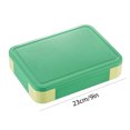 thumbnail image 3 of Loncheras Rectángulo Bento Box Vajilla incorporada Caja de preparación de comidas para estudiantes (verde), 3 of 6