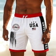 thumbnail image 3 of LILIYA 250 Anniversary USA Swim Trunks for Men 2 in 1 Baggy Patriotic American Flag Print Short Pants Quick Dry 4th of July Outfits Independence Day Board Short with Liner, 3 of 5