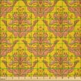thumbnail image 2 of Ambesonne Autumn Damask Fabric by the Yard Microfiber, Floral Classic Image, 2 Yards, Earth Yellow and Dark Peach, 2 of 2