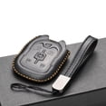 thumbnail image 4 of Vitodeco Genuine Leather Smart Key Fob Case Cover Protector with Leather Key Strap Compatible for 2015-2022 GMC Yukon, Yukon XL, Yukon Denali (6-Button, Black), 4 of 5