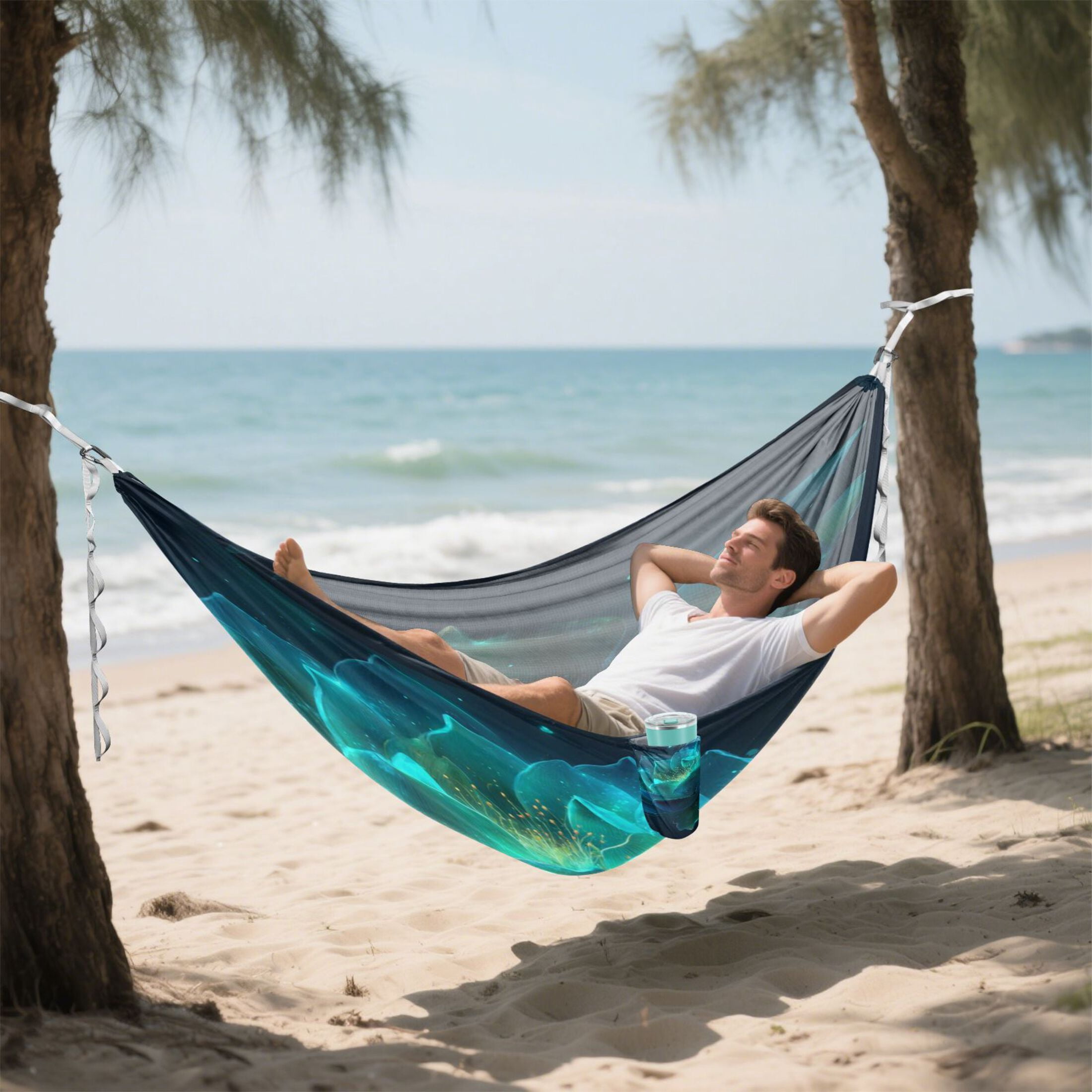 Hanging Hammock Portable Travel Camping For Outdooor Beach Camping Hiking Fluorescence