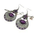 thumbnail image 4 of Sunyuer Vintage Bohemian Earrings for Women Unique Handmade Boho Retro Geometry Carved Pattern Tassel Dangle Drop Statement Earrings Jewelry Gifts, 4 of 5