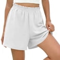 thumbnail image 5 of Workout Athletic Shorts With Pockets Women's Fashion Casual Solid Color Pants Pocket Elastic Waist Comfortable Short Pants White Xxl, 5 of 7
