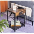 thumbnail image 7 of End Table Set of 2 with Charging Station, Rustic Modern Side Table with USB Ports and Power Outlets, Nightstand for Bedroom Living Room Farmhouse Brown, 7 of 7
