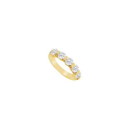 Cubic Zirconia Wedding Band 18K Yellow Gold Vermeil 0.50 CT CZs ...