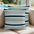 thumbnail image 2 of 16x16 Pillow Covers Set of 2, Green Grey Striped Square Throw Pillow Covers for Couch/Sofa/Living Room, Farmhouse Stripes Modern Abstract Art Decorative Soft Pillowcases for Couch Throw Pillows, 2 of 9