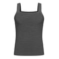 thumbnail image 3 of Mens Tank Top Stretchy Muscle Slim Solid Color Sleeveless Square Neck Undershirt Casual Summer Athletic Lightweight Vest Grey M, 3 of 4