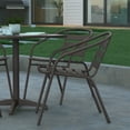 thumbnail image 4 of Emma + Oliver 31.5'' Bronze Square Aluminum Indoor-Outdoor Table Set with 4 Chairs, Bronze, 4 of 13