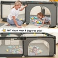 thumbnail image 6 of Baby Playpen, 79x79'' Large Baby Playard, Infant Activity Center with Anti-Slip Base, Gray, 6 of 7