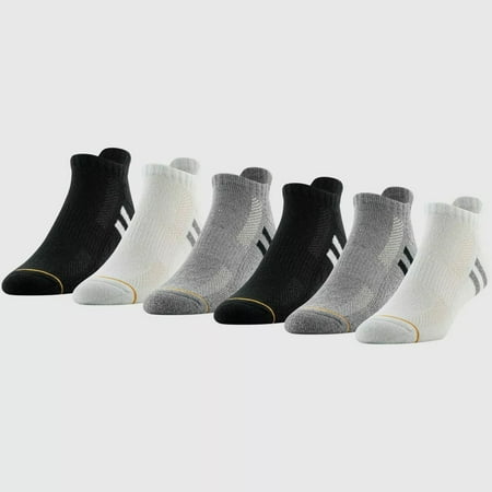 Gold Toe BLACK/WHITE Men s Modern Essential No Show Socks 6pk  US 6-12.5