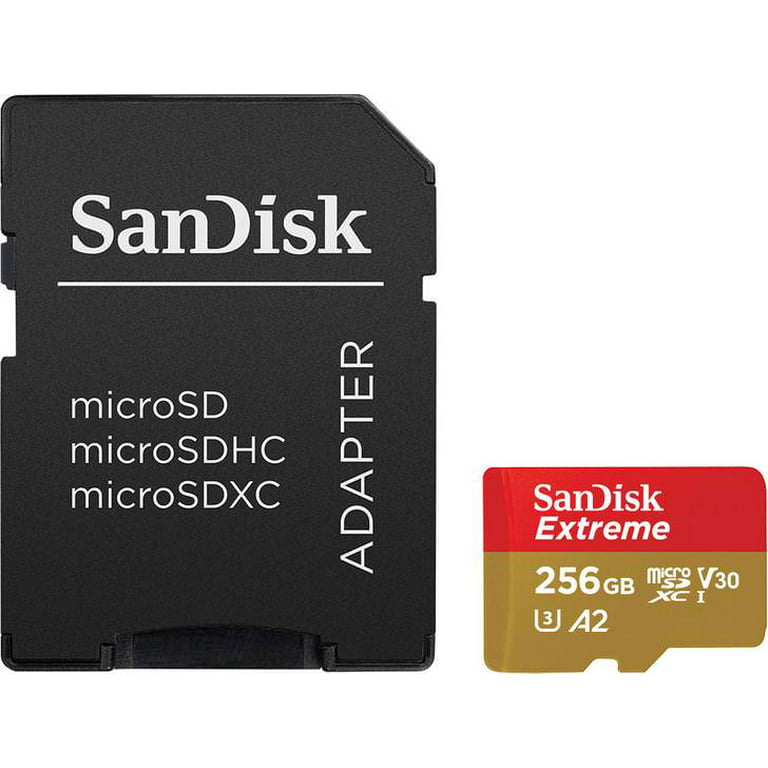 SanDisk 256GB Extreme microSDXC UHS-I/U3 A2 Memory Card with Adapter