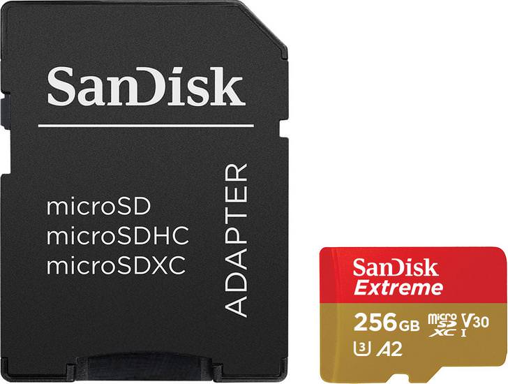 SanDisk 256GB Extreme microSDXC UHS-I Memory Card with Adapter - 160MB/s, U3, V30, 4K UHD, A2, Micro SD Card - SDSQXA1-256G-GN6MA - image 3 of 6