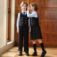 thumbnail image 4 of CUSTG Boys Outfit Sets Formal Vest Elegant Gentleman Long Trousers Outfit School Ensemble Cozy Soft Back To School Uniform For Boys, 4 of 8