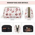 thumbnail image 5 of Gaeub Red Lips Printed Travel Cosmetic Bag,Makeup Bag, Large Capacity Toiletry Bag for Women, Portable Pouch Make Up Organizer with Zipper and Divider, 5 of 8